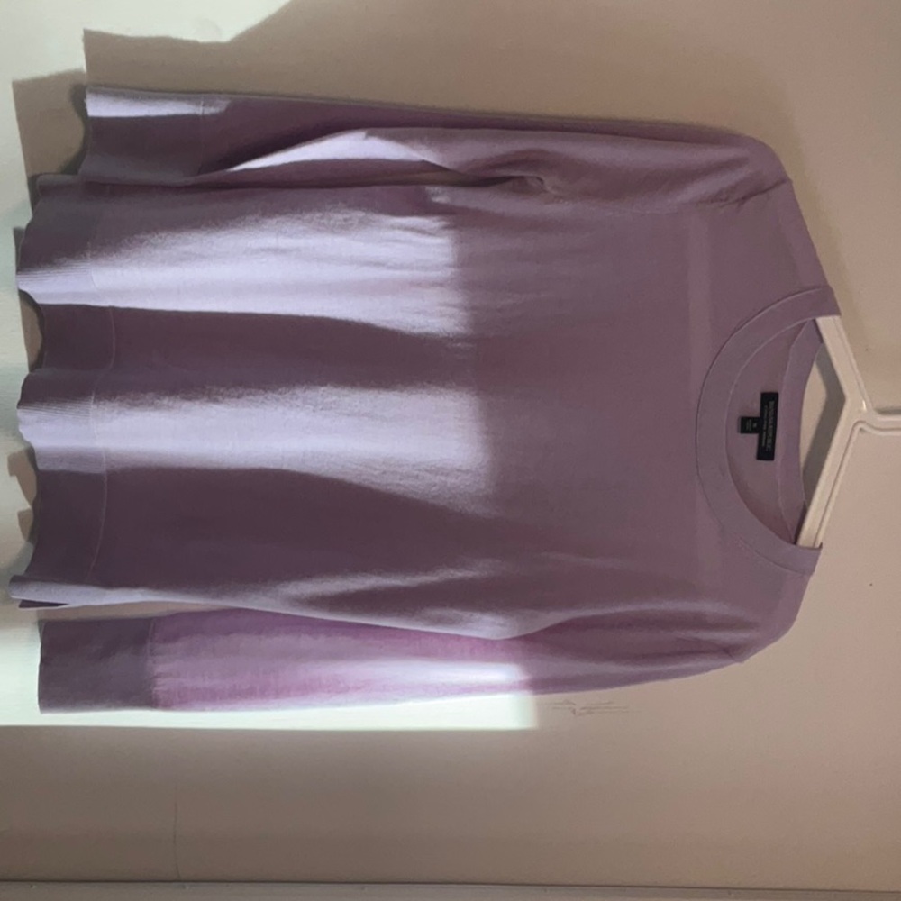 Banana Republic Lavender Long Sleeve Top extra fine Marino wool 100%